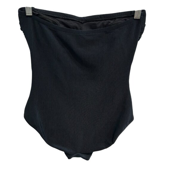Gottex One Piece Black Strapless Ribbed Swimsuit Size 10 - Picture 2 of 8